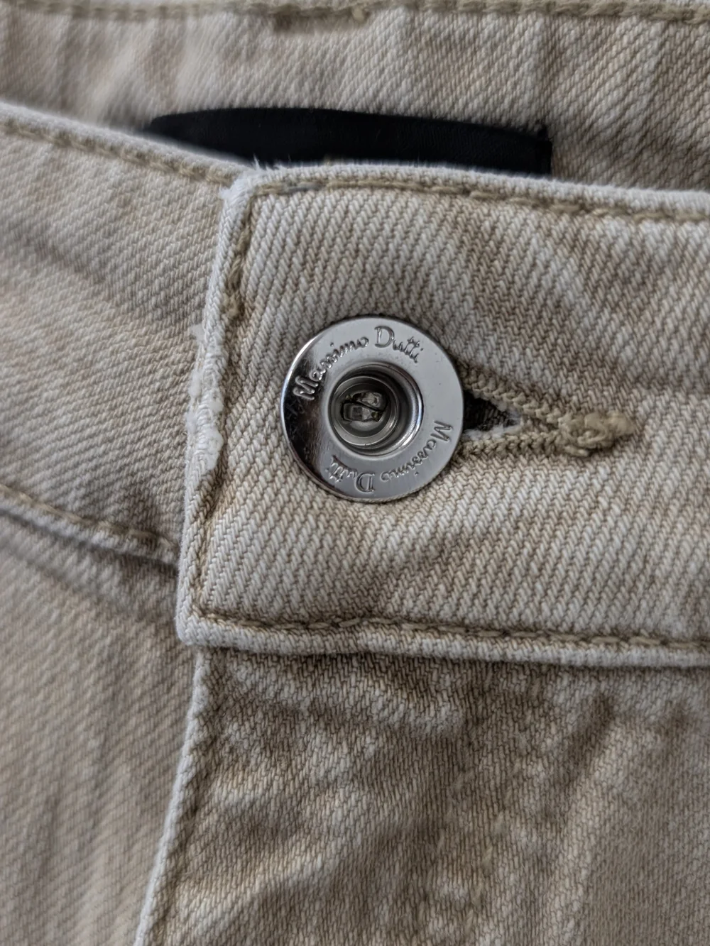 Massimo Dutti Beige Cropped Straight Leg Jeans Size 4